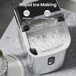 Load image into Gallery viewer, Antarctic Star Nugget Ice Makers Countertop, Portable Ice Maker Machine with Self-Cleaning, 35lbs/24H, Crushed Ice Machine with Handle &amp; Scoop for Home, Kitchen, Office and Camping(Stainless Steel)