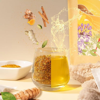 WT WEETEE Turmeric Chai Tea Bags, 2g x 100 Count, Caffeine-Free Turmeric Spiced Chai Tea, Includes Cinnamon, Licorice, Ginger Root, Cardamom, Cloves & More