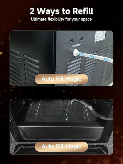 2" Clear Ice Ball Maker with ClearCore Technology, 150 pcs/Day, 4 pcs in 38 Mins, Sphere Ice Maker with Enhanced Insulation, Self-Cleaning, Automatic Water Supply for Whiskey & Bourbon