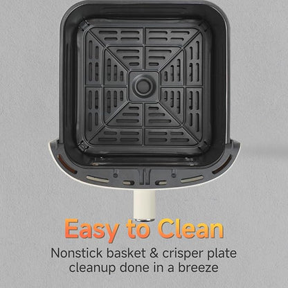 SIMPLUS Air Fryer 7 QT with Easy-View Window, Large Capacity Airfryer for Family, 400°F Rapid Air Crispy Technology, Touch Controls with 10 Presets, Nonstick & Dishwasher Safe Basket - Cream White