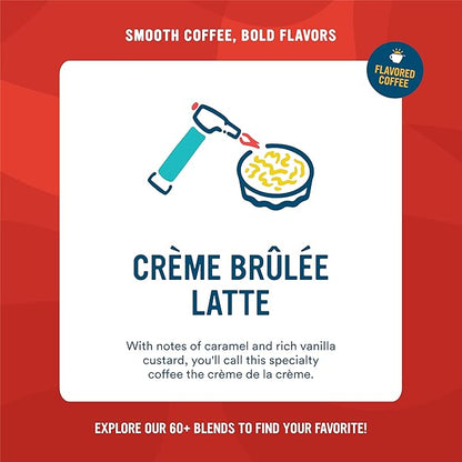 Cameron's Coffee Holiday Roasted Ground Coffee Bag, Flavored, Crème Brulee Latte, 12 Ounce (Pack of 6)