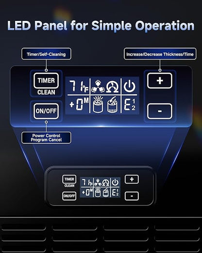 Commercial Ice Machine, Under Counter Ice Maker 66 Lb/Day, Built-in Freestanding Nugget Ice Maker with 2-Drawer Ice Baskets, Auto-Cleaning & 24H Timer, for Commercial & Home Use(Black)