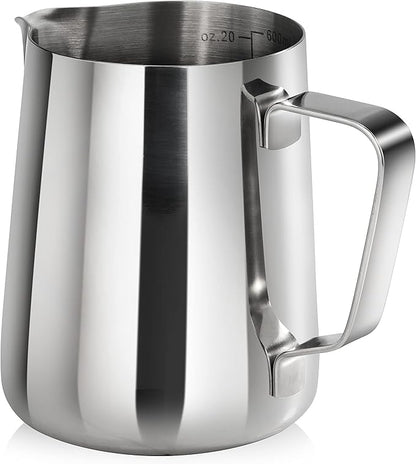 New Star Foodservice Commercial Grade Stainless Steel 18/8 Frothing Pitcher (20-Ounce (Frothing Pitchers))