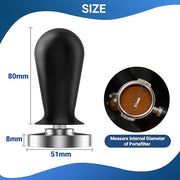 51mm Espresso Tamper Barista Calibrated Coffee Tampers with 30lbs Spring Loaded Stainless Steel Base Anodized Aluminum Handle
