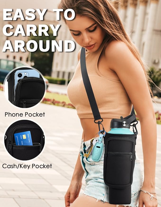 40 oz Insulated Water Bottle with Handle and Straw - Stainless Steel Water Tumbler, Keep Cold-48h & Hot-24h, Metal Water Bottle 40oz Coffee Tumbler Fits in Cup Holder for Car Travel Work Gym Sport