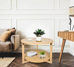 Load image into Gallery viewer, ZYBT Rattan Coffee Tables for Living Room, Small Coffee Table for Small Spaces, Round Coffee Table with Storage, Wooden Circle Center Tea Table