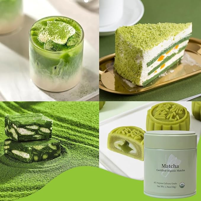 MatchAdmire Premium First Harvest USDA Certified Organic Green Tea Matcha Powder, Rich Flavor, 100% Vegan with No Fillers, Radiation-Free (50g Culinary Grade Matcha)