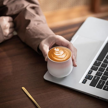 4-Oz Ceramic Espresso Cups Set - Multi-Color, Handle-Free Design for Home & Cafe | Dishwasher-Safe Stoneware Cups (Gradient Pink, 4)