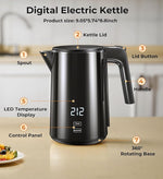 Load image into Gallery viewer, Electric Kettle, Double Wall Stainless Steel Cool Touch Water Boiler Heater, 7 Temperature Control Teapot, 4H Keep Warm, 1.0L 1200W Fast Heat with Auto Shut-Off, Boil-Dry Proof Coffee Tea Pot, Black
