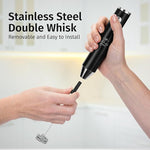 Load image into Gallery viewer, Zulay Kitchen Lux Milk Frother Rechargeable Handheld - Powerful 2-Speed Motor, Fully Waterproof, 2000mAh Battery - Drink Mixer For Latte, Cappuccino, Matcha, Protein Powder - Black