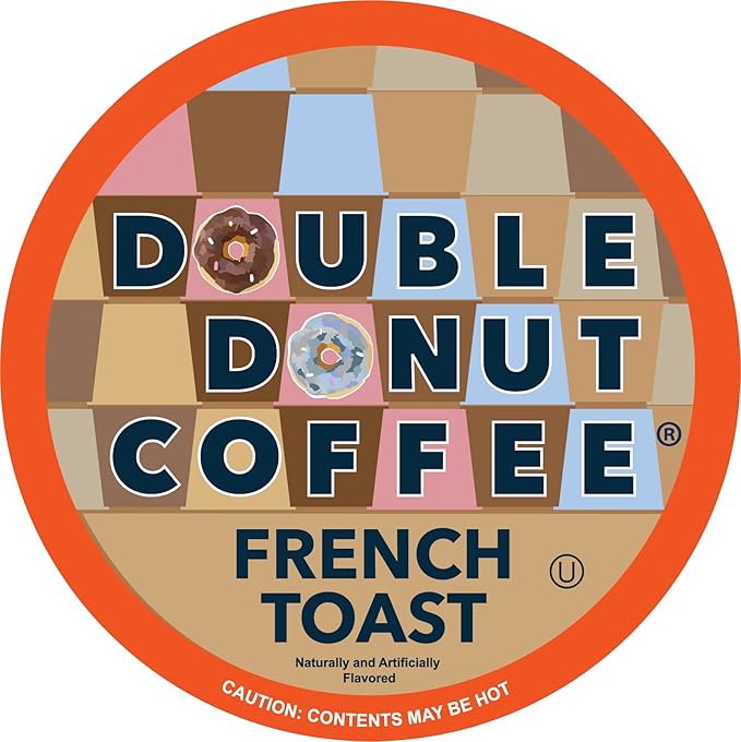 Double Donut Coffee French Toast Flavored Coffee in Single Serve Pods, French Toast Flavor for the Keurig K Cups Brewer, 48 Count