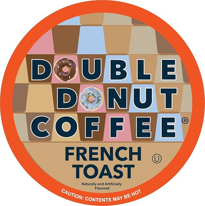 Double Donut Coffee French Toast Flavored Coffee in Single Serve Pods, French Toast Flavor for the Keurig K Cups Brewer, 48 Count