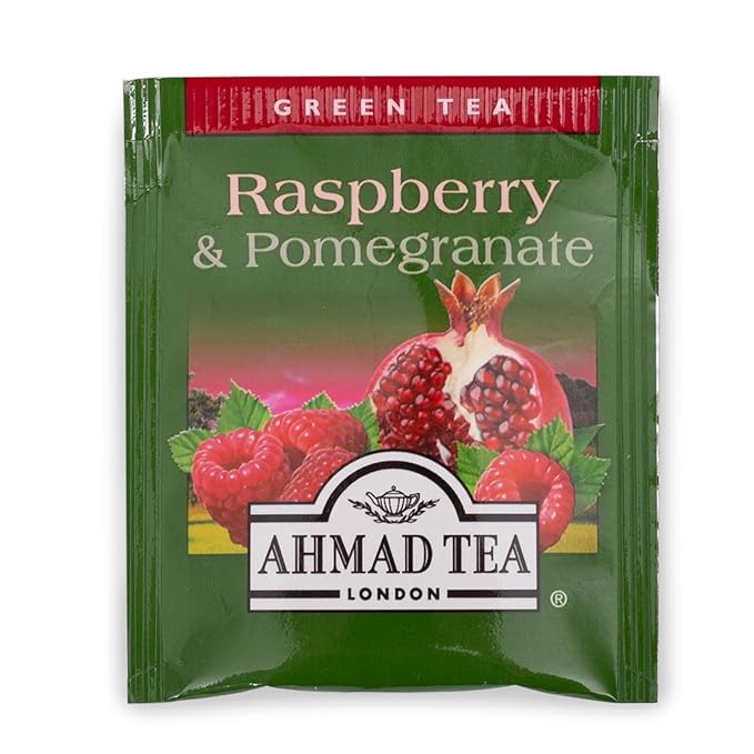 Ahmad Raspberry & Pomegranate Flavoured Green Tea with Fruit Pieces 20 Bags