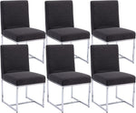 Load image into Gallery viewer, CIMOTA Black Modern Dining Chairs Set of 6, Upholstered Dining Room Chairs Armless Guest Side Chair with Chrome Base for Dining Room/Kitchen, Charcoal Black, 6PCS
