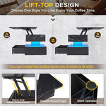 Load image into Gallery viewer, SEDETA 40" Lift Top Coffee Table, Coffee Tables with Storage for Living Room, Small Coffee Table with 2 Drawers &amp; LED Light for Dining Reception Room, Black Marble