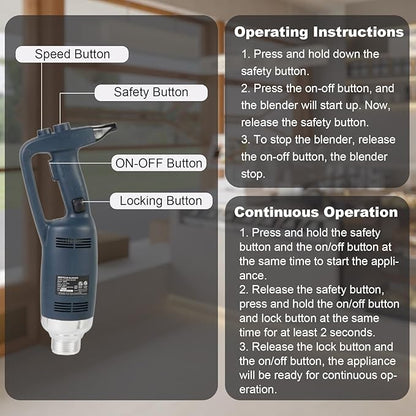 VONCI 750W Commercial Immersion Blender, Handheld Stick Mixer with 18" Detachable Shaft, Variable Speed 8000-19000RPM, Sharp SUS Blade, Extra Heavy Duty Hand Mixer for Restaurant Kitchen.