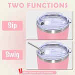 Load image into Gallery viewer, 20oz Tumbler Stainless Steel Tumbler Cup with Lid Vacuum Insulated Double Wall Travel Mug, Durable Powder Coated Travel Coffee Tumbler Mug for Hot &amp; Cold Drinks, Pink,1 Pack