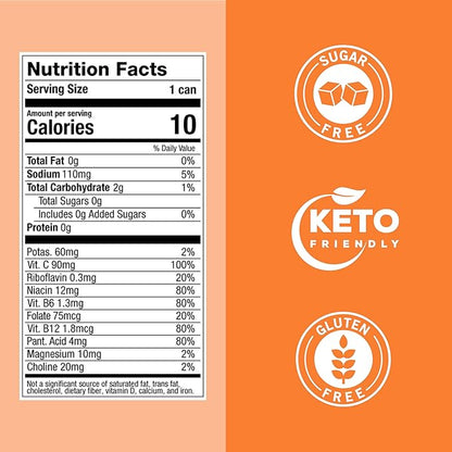 ZOA Zero Sugar Energy Drinks, Wild Orange - Sugar Free with Electrolytes, Healthy Vitamin C, Amino Acids, Essential B-Vitamins, and Caffeine from Green Tea - 12 Fl Oz (12-Pack)