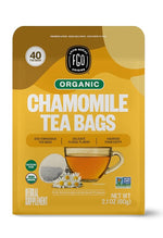 Load image into Gallery viewer, FGO Organic Chamomile Tea, 40 Count, Eco-Conscious Tea Bags, Resealable Bag (Pack of 1)