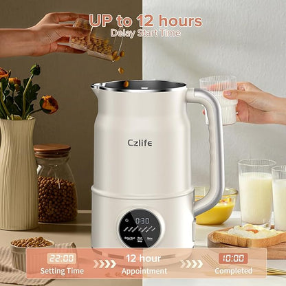 N7 Nut Milk Maker, 50oz (1.5L) Automatic Soy Milk Maker Machine for Homemade Oat Milk, Nutmilk, Juice, Milkshake, Baby Food, Grains, Almonds Milk Maker with Delay Start/Keep Warm/Clean