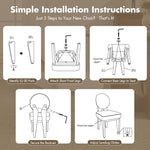 Load image into Gallery viewer, Mid-Century Modern Walnut Dining Chairs Set of 4, Vintage White Wooden Kitchen Chairs, Retro Upholstered Linen Cushioned Seat with Curved Backrest, Armless Accent Side Chair for Bedroom