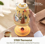 Load image into Gallery viewer, Hazel Quinn Retro Electric Kettle - 1.7 Liters / 57.5 Ounces Tea Kettle with Thermometer, All Stainless Steel, 1200 Watts Fast Boiling, BPA-free, Cordless, Automatic Shut Off - Finery