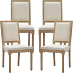 Load image into Gallery viewer, Vintage French Country Dining Chairs Set of 4, Linen Fabric Dining Chairs with a Square Back, Beige 4 Dining Chair Set, Sillas para Comedor, Kitchen &amp; Dining Room Chair (Beige, Linen, 4Pcs)