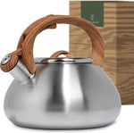 Load image into Gallery viewer, WALDWERK Tea Kettle Stovetop (2.4 Quart) - Teapot for Stovetop - also for Induction and Gas Stoves - Stainless Steel Tea Kettle - Whistling Tea Kettle for Stove Top