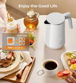 Load image into Gallery viewer, Electric Kettle, 1.0L 1200W Fast Heat with Auto Shut-Off, Boil-Dry Proof, 7 Temperature Control Teapot, Double Wall Stainless Steel Water Boiler Heater, 4H Keep Warm, Cool Touch Coffee Tea Pot, White