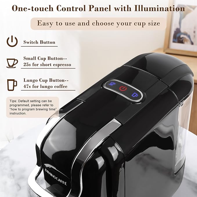 Espresso Maker for Nespresso Capsule, Lavazza Blue Capsule & Coffee Powder, 19 Bar Pump Pressure Makes Authentic Espresso Coffee, Mini Espresso Coffee Machines with Removable Water Tank.