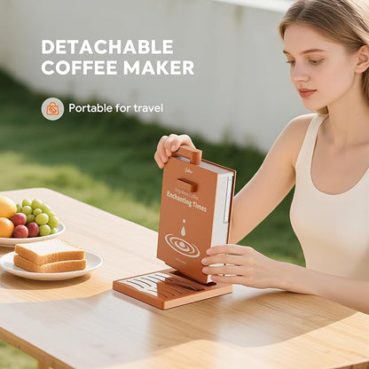 Portable Detachable One Cup Coffee Maker,Automatic Pour Over Portable Drip Coffee Maker with Reusable Filter for Home,Office,Hotel,Traveling or Business Trip,300ml,10oz (Apricot)