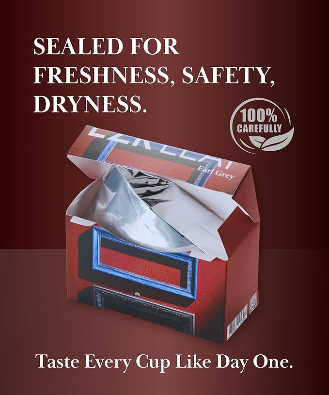 ERZ Leaf Earl Grey Ceylon Black Tea Premium Whole Leaf with Bergamot & Cornflower Blend, 20 Pyramid Tea Bags 2.1 Once, Gift Box Ready, Elegant Aroma, Smooth Flavor