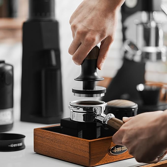 MHW-3BOMBER 58.35mm Calibrated Espresso Tamper 30lbs with Sound Feedback Espresso Tamper Set Comes with Three Additional Bases and A Replacement 20lbs Spring T6175T-OS