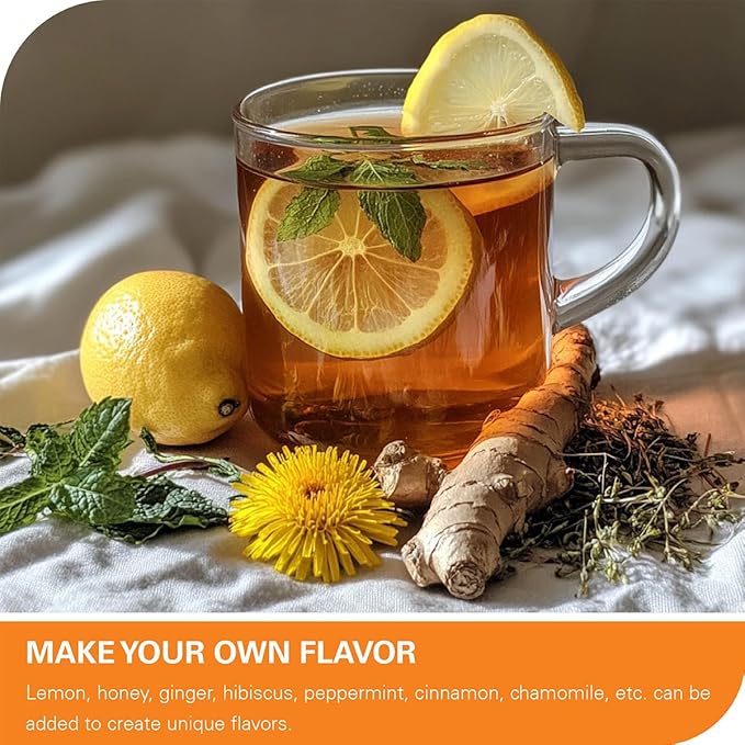 WT WEETEE Dandelion Leaf & Root Tea Bags, 100% Pure Dandelion Leaf and Roasted Dandelion Root Blend, Natural Caffeine-free Herbal Tea 2g x 100 Counts