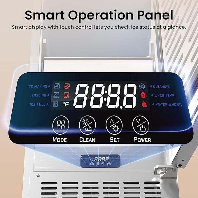 Coolski 15” Under Counter Ice Maker Machine, 85 Lbs/Day, 30 LBS Storage Bin, Auto-Cleaning, Built-in Freestanding Commercial Ice Maker for Outdoor Home Bar Restaurant