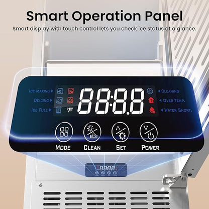 Coolski 15” Under Counter Ice Maker Machine, 85 Lbs/Day, 30 LBS Storage Bin, Auto-Cleaning, Built-in Freestanding Commercial Ice Maker for Outdoor Home Bar Restaurant