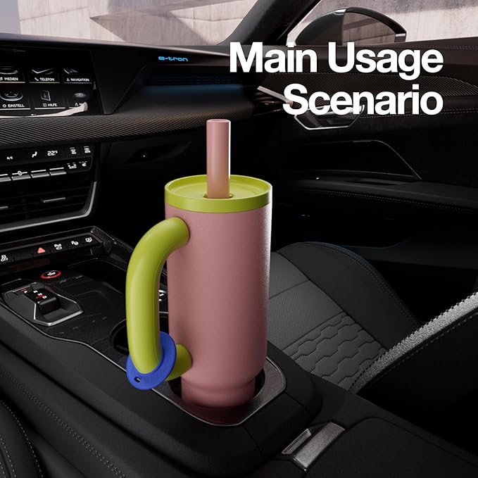 BaWang Insulated Stainless Steel Tumbler | Tumbler with Handle and Straw 33oz | Cup Holder Friendly for Travel | Leakproof Water Bottle | BPA-Free | 316 stainless steel liner| pink＆green