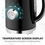 Load image into Gallery viewer, SUSTEAS Electric Kettle Temperature Control - 57oz Hot Water Boiler with Thermometer, 1500W Fast Heating Stainless Steel Tea Kettles, Cordless LED Indicator, Auto Shut-Off &amp; Boil Dry Protection,Black