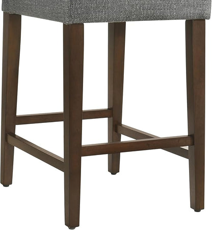 CHITA Counter Height Bar Stools Set of 2, 27" H Seat Height Upholstered Barstools, Fabric in Fog Grey