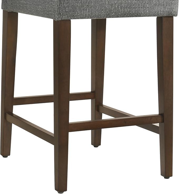 CHITA Counter Height Bar Stools Set of 2, 27" H Seat Height Upholstered Barstools, Fabric in Fog Grey