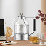 Load image into Gallery viewer, Electric Kettle, ASCOT Electric Tea Kettle 1.5L Glass Electric Kettle, Stainless Steel, BPA-Free, Cordless, Automatic Shutoff, Boil-Dry Protection (Silver)