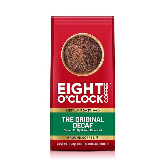 Eight O'Clock Coffee The Original Decaf Ground Coffee, Medium Roast, 12 Ounce (Pack of 1) - Sweet, Fruity, Well Balanced