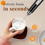 Load image into Gallery viewer, Milk Frother Handheld Rechargeable with Stand, Frother Wand Drink Mixer Electric Whisk for Coffee, Detachable With 3 Stainless Whisks, Hand Mixer for Lattes, Cappuccino, Matcha, Egg, Black