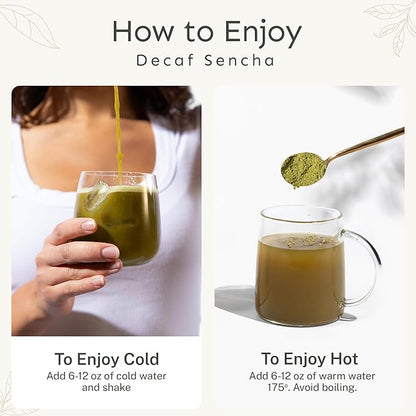 Yu Tea Decaf Organic Sencha Green Tea Powder, 100 Servings | Rich in Antioxidants, EGCG, & L-Theanine | Pure Japanese First Harvest Leaf | Caffeine-Free & Unsweetened | Resealable Pouch, 2.65 oz