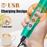 Nahida Rechargeable Milk Frother Wand for Coffee Include Stand - Turquoise