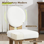 Load image into Gallery viewer, Mid-Century Modern Walnut Dining Chairs Set of 2, Vintage White Wooden Kitchen Chairs, Retro Upholstered Linen Cushioned Seat with Curved Backrest, Armless Accent Side Chair for Bedroom