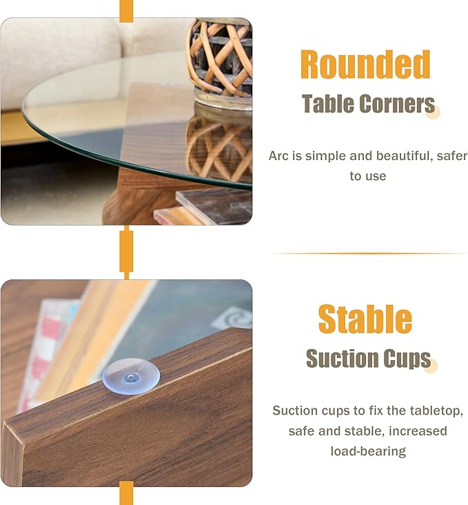 31.5" Round Glass Coffee Table with Tempered Glass Top and MDF Base, Diagonal Fan-Shaped Tray Design Table Leg Simple & Modern Center Table for Living Room Office Apartment Walnut