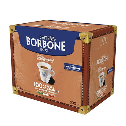 Caffè Borbone Nespresso Compatible Espresso Pods, Medium Roast Arabica and Robusta Blend, Intense Aroma and Full-Bodied Flavor, Blue Blend, 100 Pods