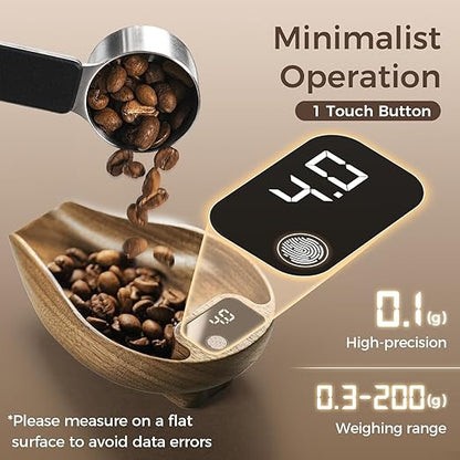 MHW-3BOMEBR Coffee Bean Scale and Spray Bottle Kit, Espresso Scale for Coffee Beans Weighting/Dosing, 0.3-200g, 0.1g Precision Mini Coffee Scale, Digital Kitchen Scale, Coffee、Tea、Spice, ES6561-OS