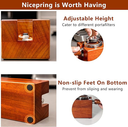 Espresso Tamping Station - 8 in 1 Espresso Organizer for Stroage 51/53/54/58mm Coffee Tamper Distributor Portafilter Puck Screen Accessories